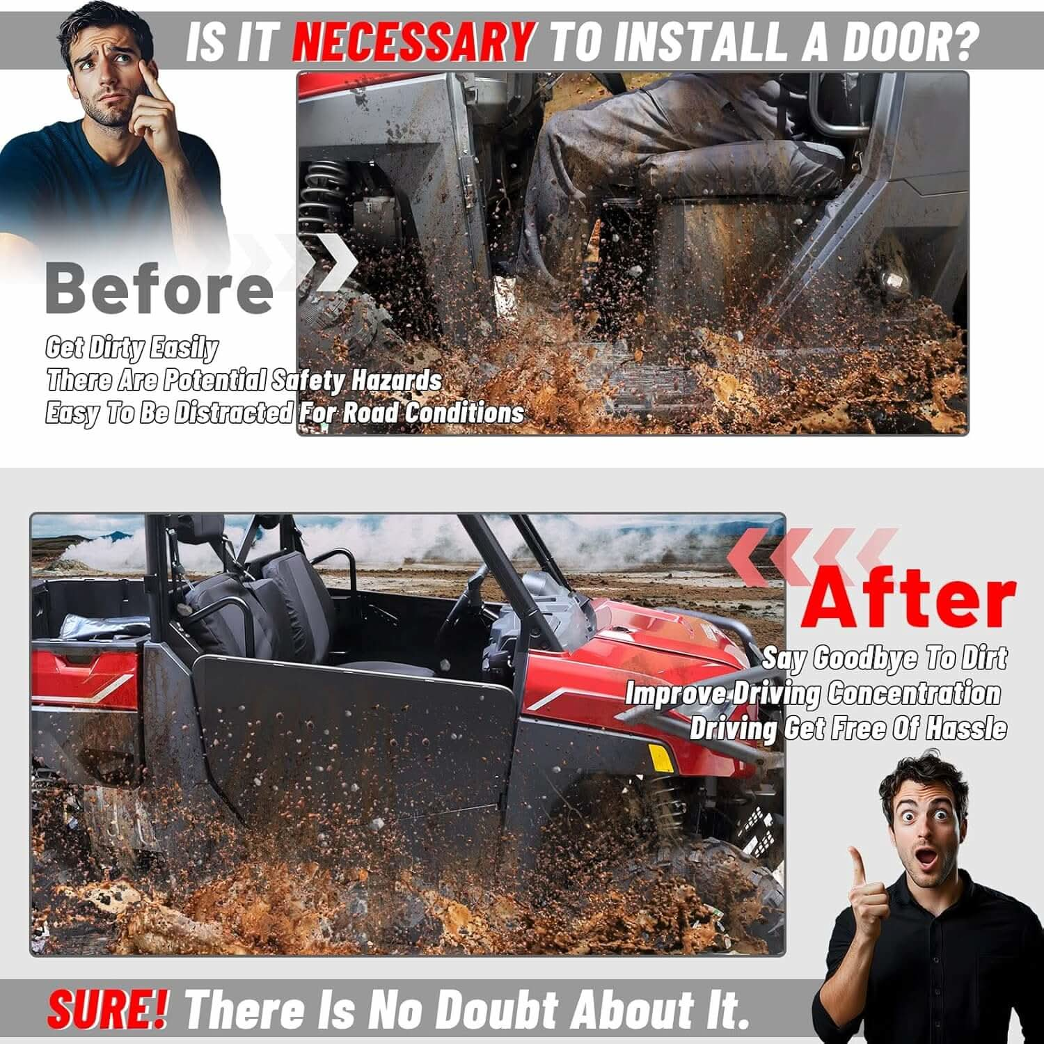 say goodbye to dirt after install the ranger half door