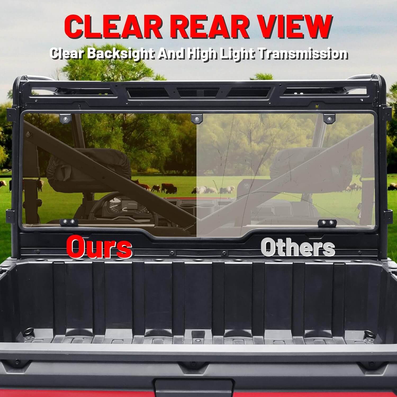 polaris ranger xp 1000 tint rear windshield clear view