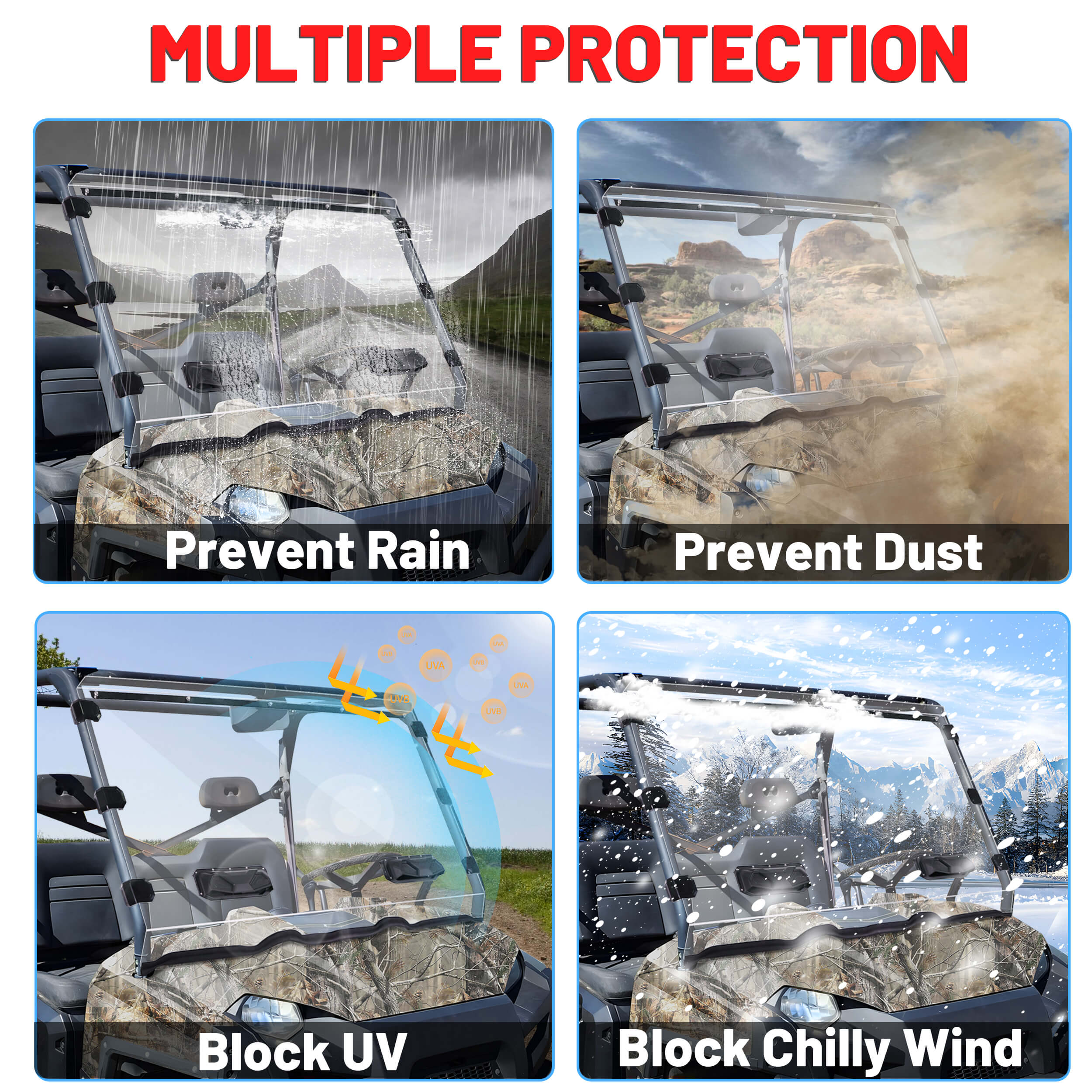 ranger 800 windshield prevent rain and dust