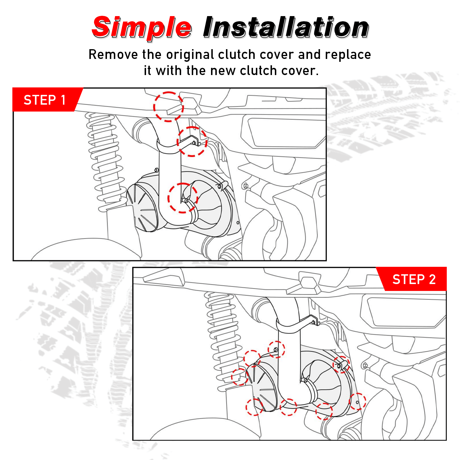 installation step of polaris rzr 1000 clutch cover