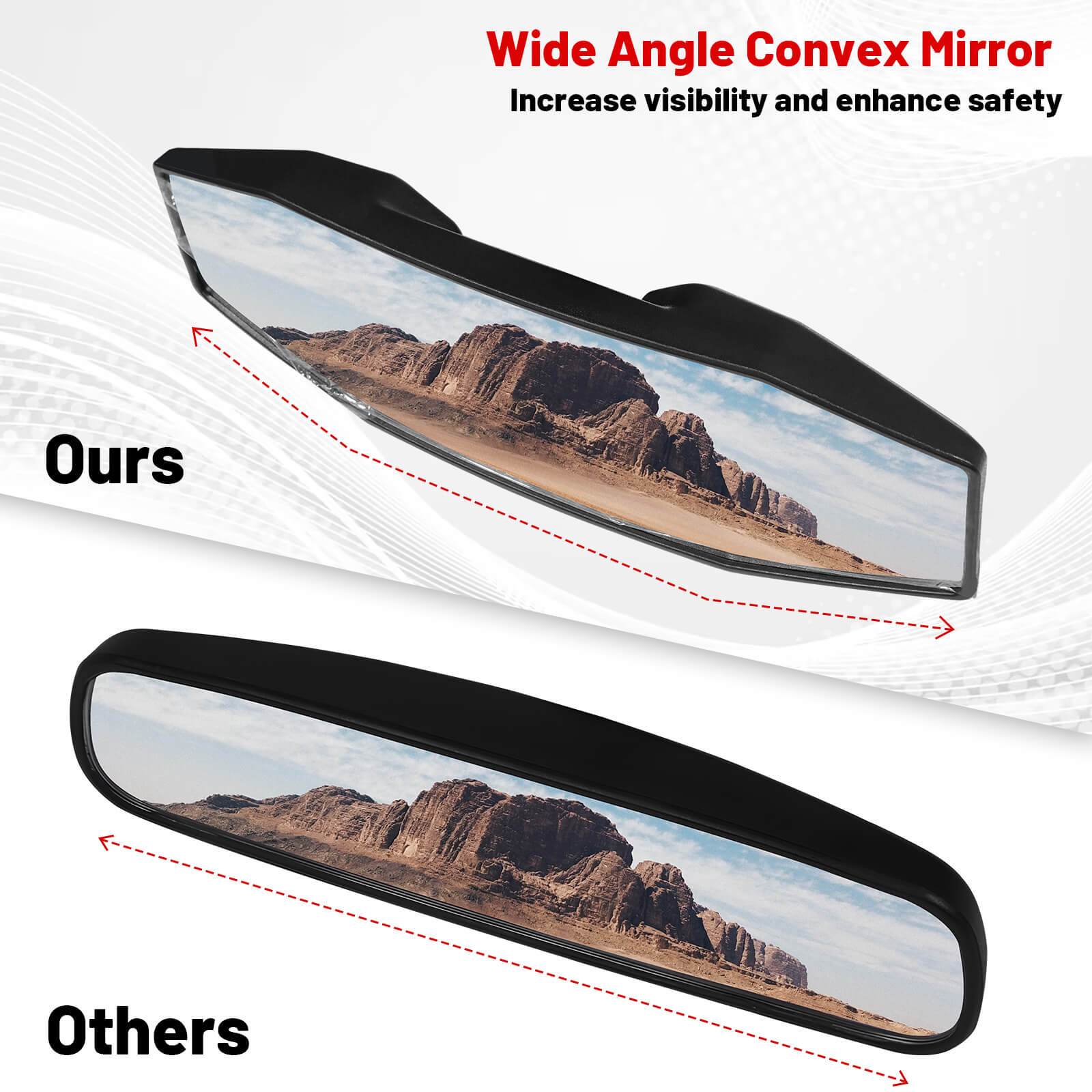 wide angle convex mirror feature show