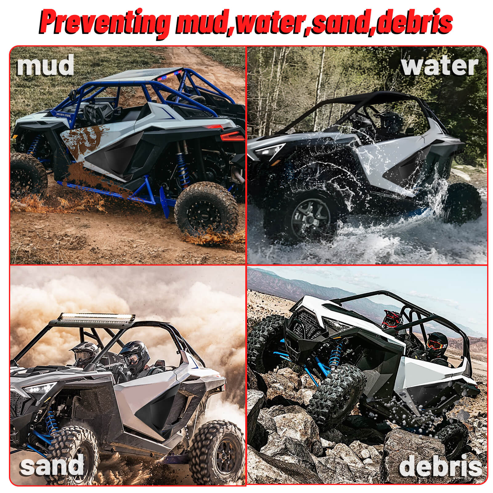 RZR PRO lower door preventing mud and debris