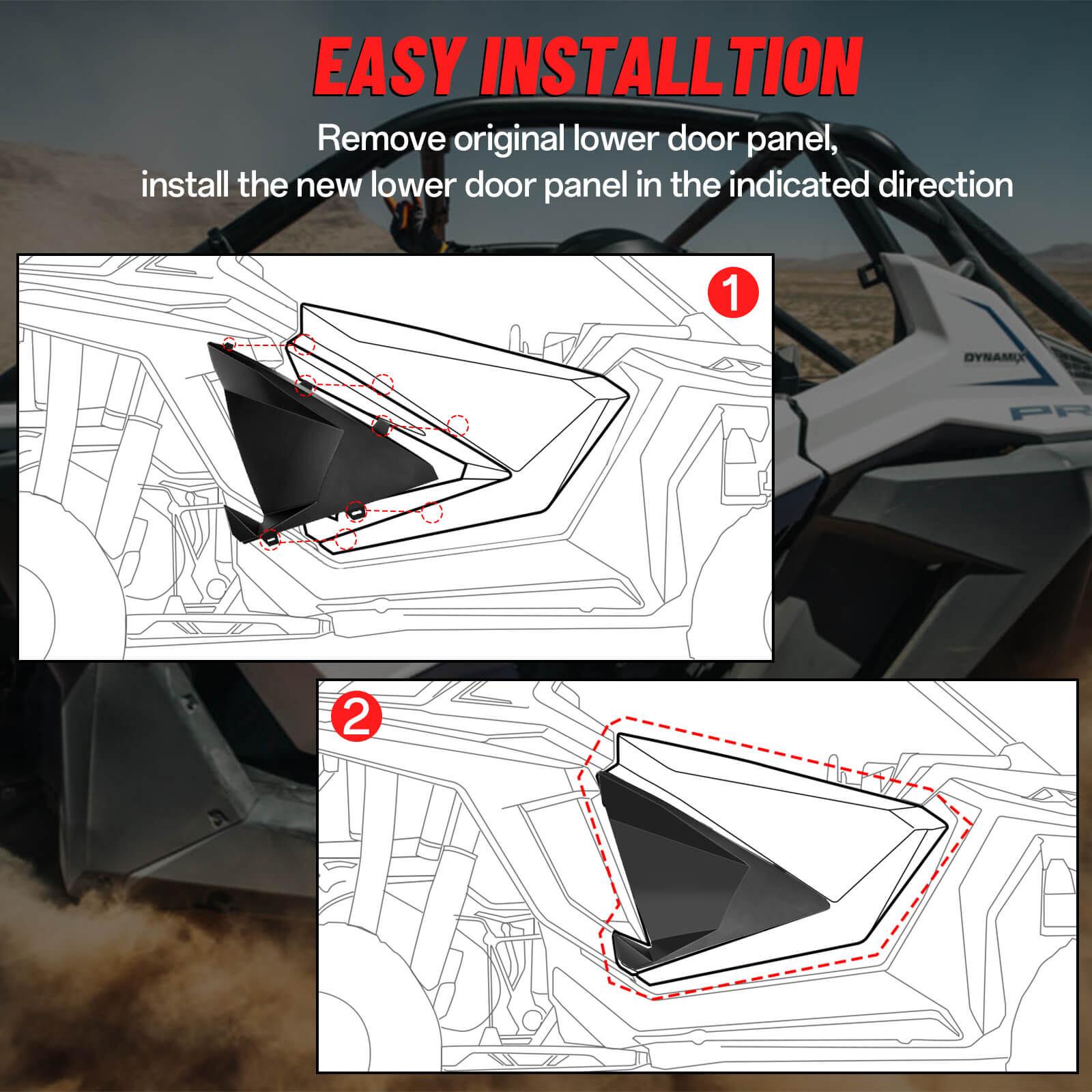 easy to iinstall the polaris rzr pro lower door panel