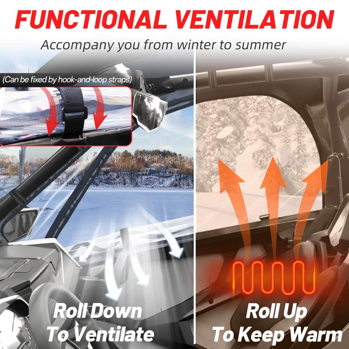 roll up and down polaris rzr pro xp soft upper door