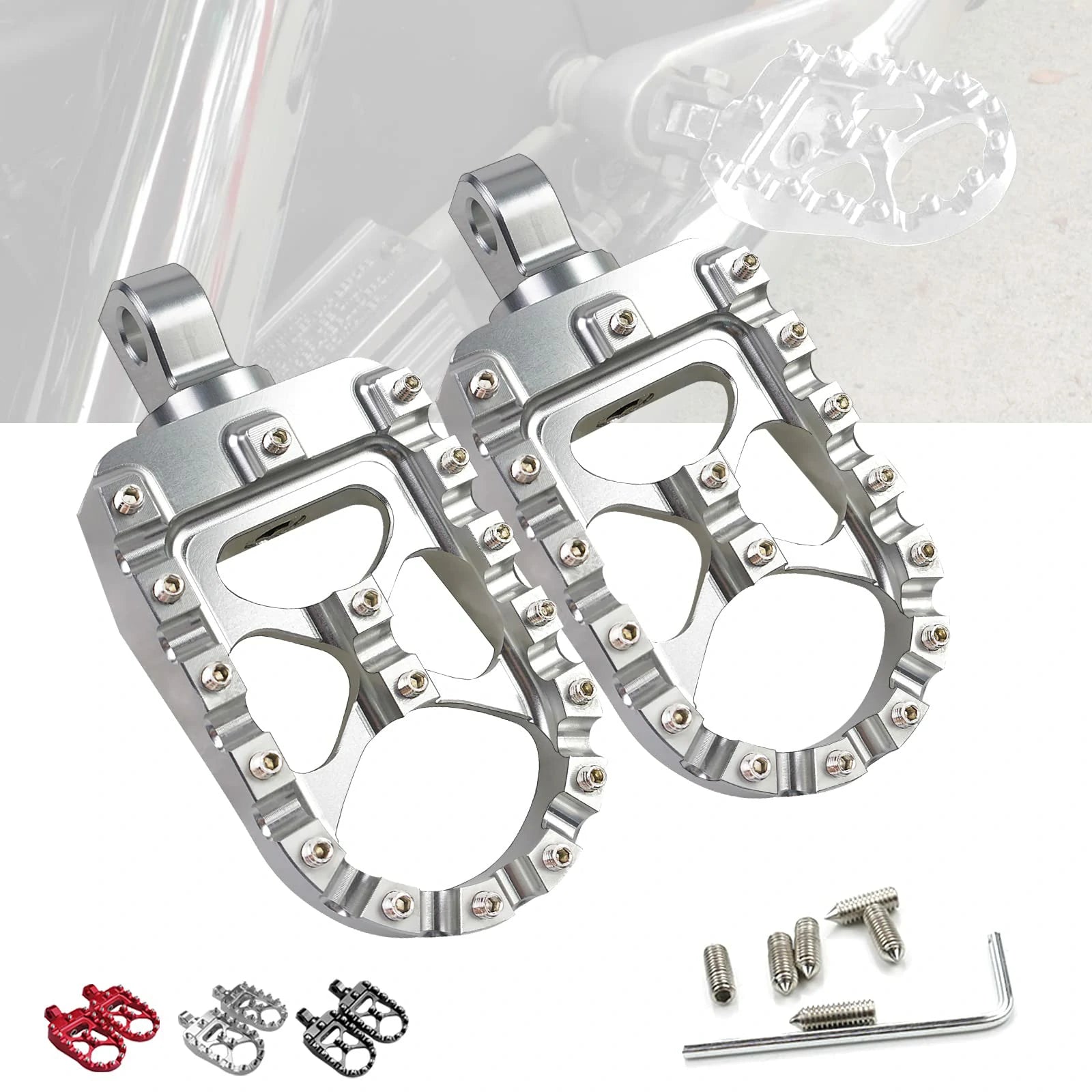 a pair of sliver harley cnc footpegs 