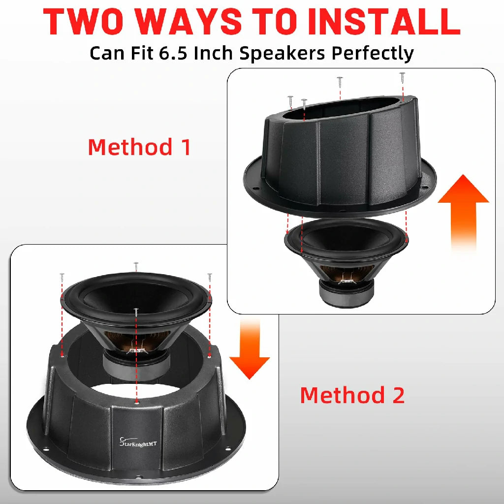 two ways to install the 6.5inch speakers mount