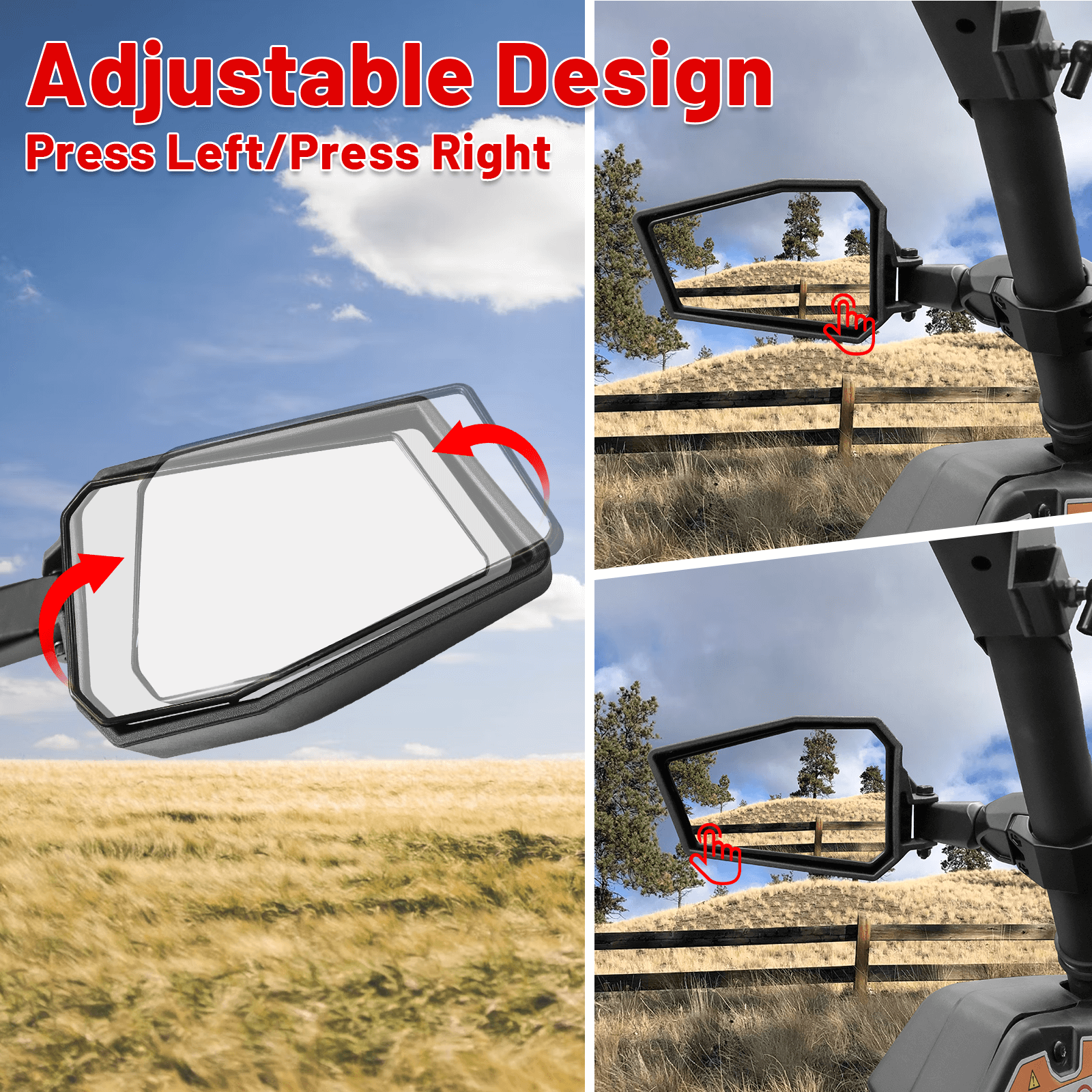 adjustable design of UTV side view mirrors