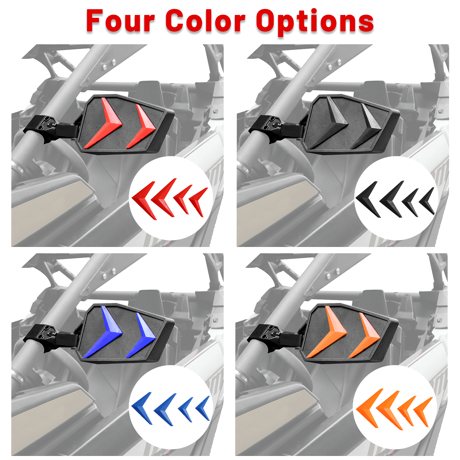 four color options to diy rzr side view mirror