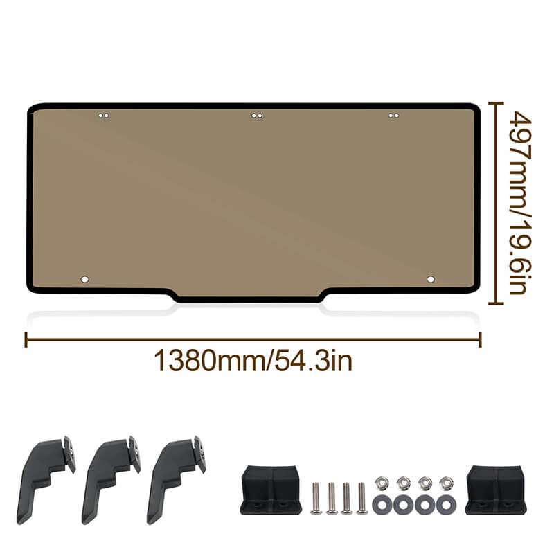 dimension of the ranger rear tint 1000 windshield windshield